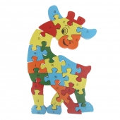 Vzdělávací dřevěné puzzle žirafa var.6