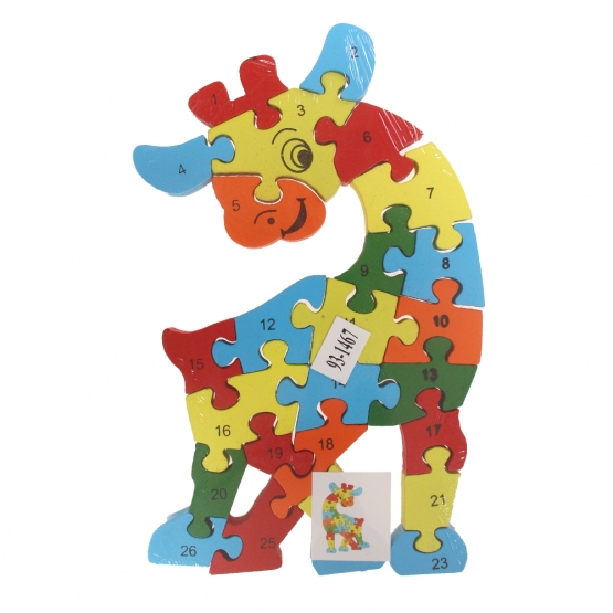 Vzdělávací dřevěné puzzle žirafa var.6