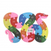 Vzdělávací dřevěné puzzle had var.1