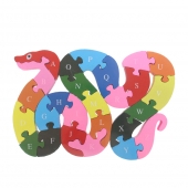 Vzdělávací dřevěné puzzle had var.1