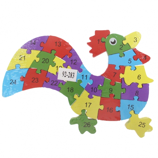 Vzdělávací dřevěné puzzle kohout var.2