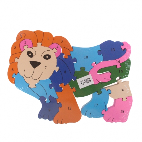 Vzdělávací dřevěné puzzle lev var.2