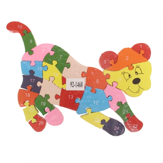 Vzdělávací dřevěné puzzle lvíček