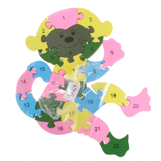 Vzdělávací dřevěné puzzle opice
