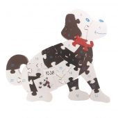 Vzdělávací dřevěné puzzle pes černobílý