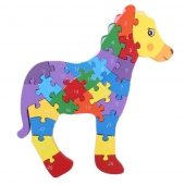 Vzdělávací dřevěné puzzle koník