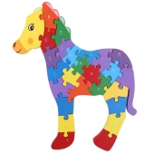 Vzdělávací dřevěné puzzle koník