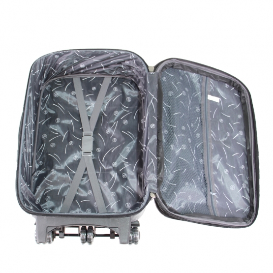 Sada 3 látkových kufrů světle šedá 4