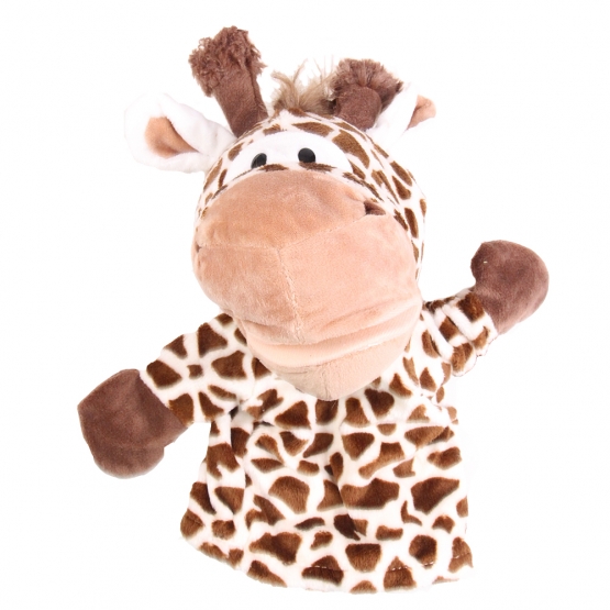 Plyšový maňásek na ruku žirafa var.1