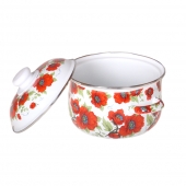 10-dílná sada smaltovaných hrnců červený mák