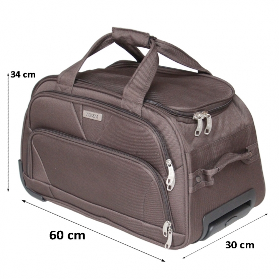 Cestovní taška na kolečkách MRZM tmavě hnědá střední
