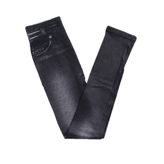 Stahovací džínové legíny černé L