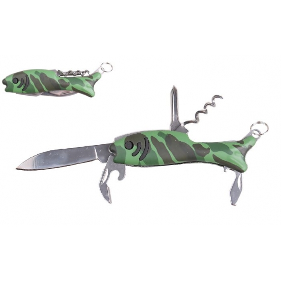 5-funkční kapesní nůž rybička maskáčová