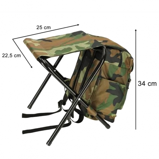 Turistické skládací křeslo s batohem