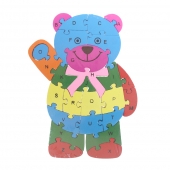 Vzdělávací dřevěné puzzle méďa