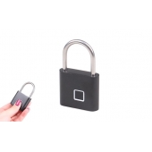 Visací zámek na otisk prstu černý