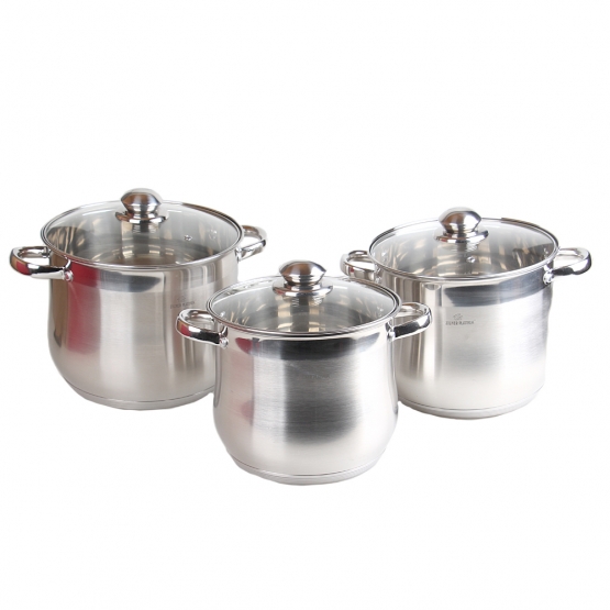 6-dílná sada hrnců z nerezové oceli