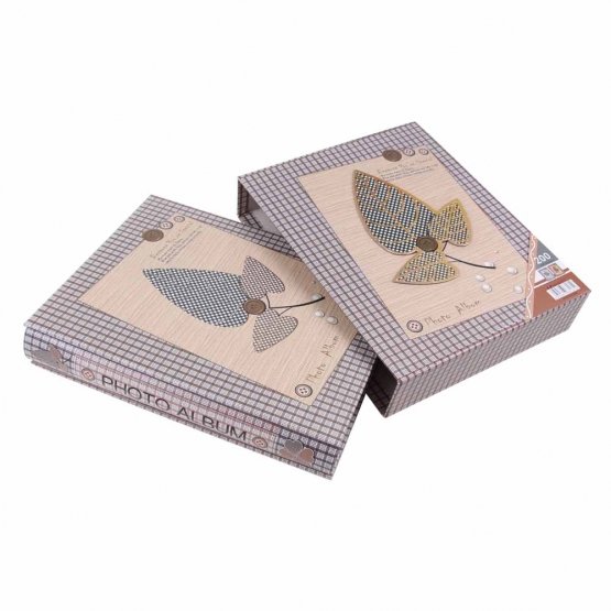 Fotoalbum knoflík na 200 fotek hnědé