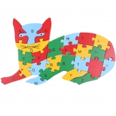 Vzdělávací dřevěné puzzle kočka