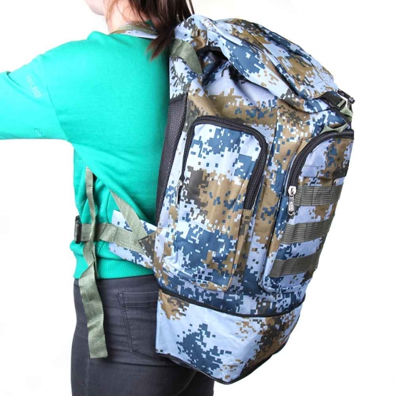 Batoh maskáčový 50 l světle modrý