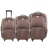 Sada 3 látkových kufrů hnědá 3