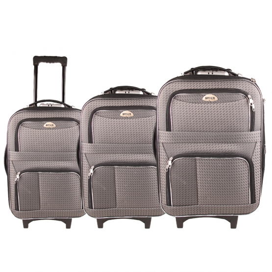 Sada 3 látkových kufrů šedá 4