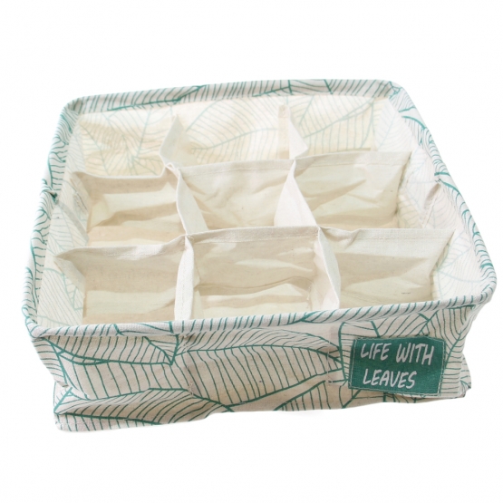 Skládací organizér do skříně bílozelený