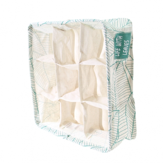 Skládací organizér do skříně bílozelený