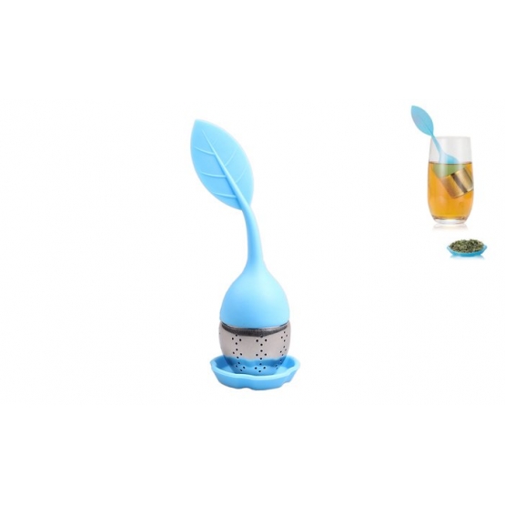 Silikonové sítko na čaj ve tvaru lístku