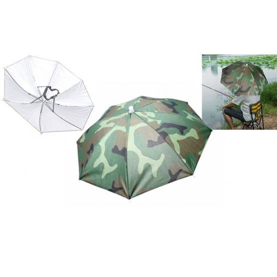 Skládací deštník na hlavu maskáčový