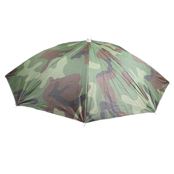 Skládací deštník na hlavu maskáčový