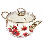 8-dílná sada smaltovaných hrnců červený mák