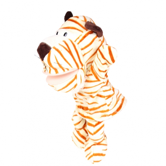 Plyšový maňásek s nohama na ruku tygr