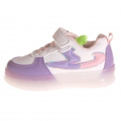 Dětské tenisky svítící tříbarevné fialové