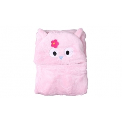 Dětská deka Happy Baby růžová – sova s kytičkou