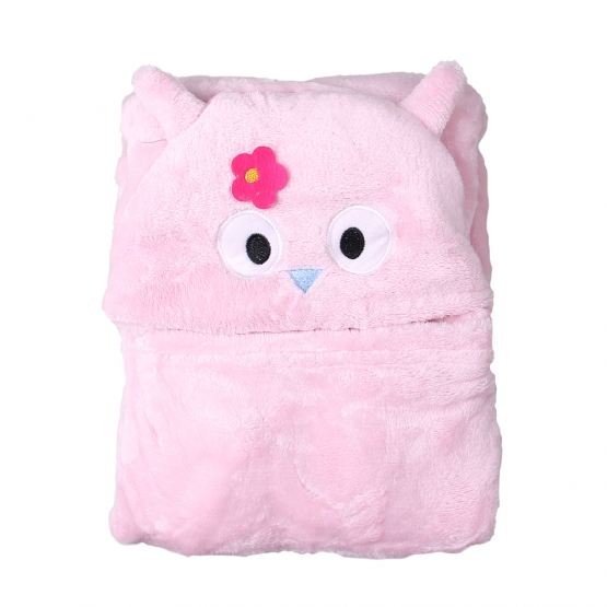 Dětská deka Happy Baby růžová – sova s kytičkou