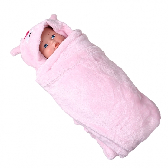 Dětská deka Happy Baby růžová – sova s kytičkou