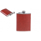 Nerezová placatka s PVC kůží hnědá