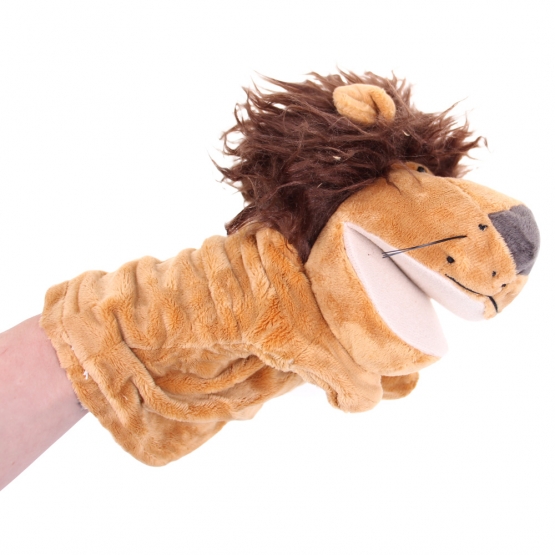 Plyšový maňásek na ruku lev var.1
