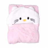 Dětská deka Happy Baby bílo-růžová – kočička