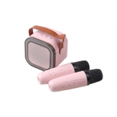 Mini karaoke zvukový systém růžový