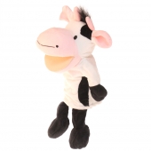 Plyšový maňásek s nohama na ruku kravička