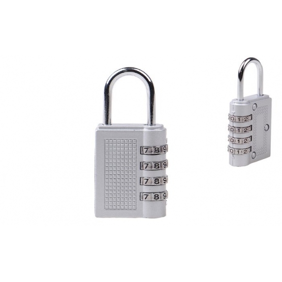 Visací zámek s číselným kódem stříbrný