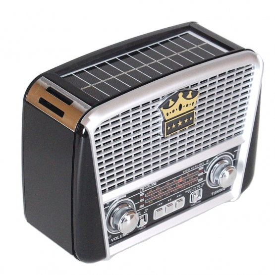 Přenosné 3pásmové solární rádio černo-stříbrné KORUNA