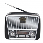 Přenosné 3pásmové solární rádio černo-stříbrné KORUNA