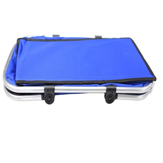 Termo skládací nákupní košík s víkem modrý