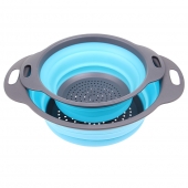 Skládací silikonové cedníky 2 ks šedo-modré