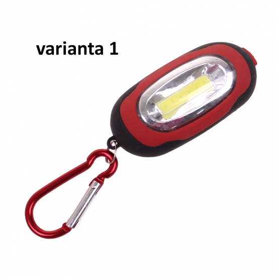 Kapesní led světlo s karabinou červené