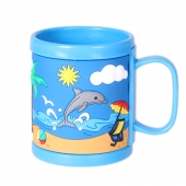 Hrnek dětský plastový (modrý s delfínem)