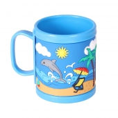 Hrnek dětský plastový (modrý s delfínem)